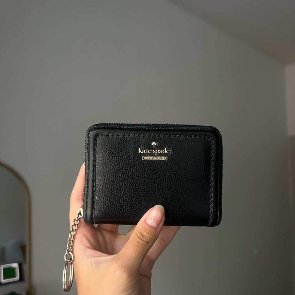 Kate Spade Black Leather Keychain Wallet